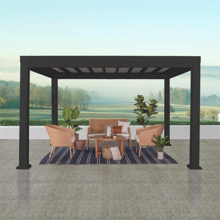 Pergola canopy retractable backyard steel canopies terrace