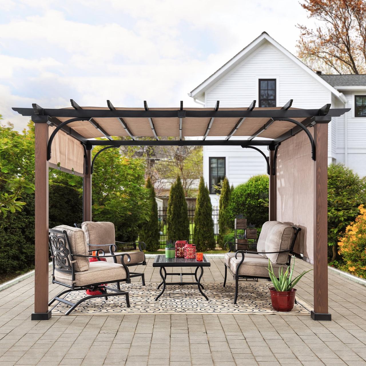 Pergola cover patio standing outdoor seam backyard clear pergolas system sheets ideas bronze designs choose board white year ice hail