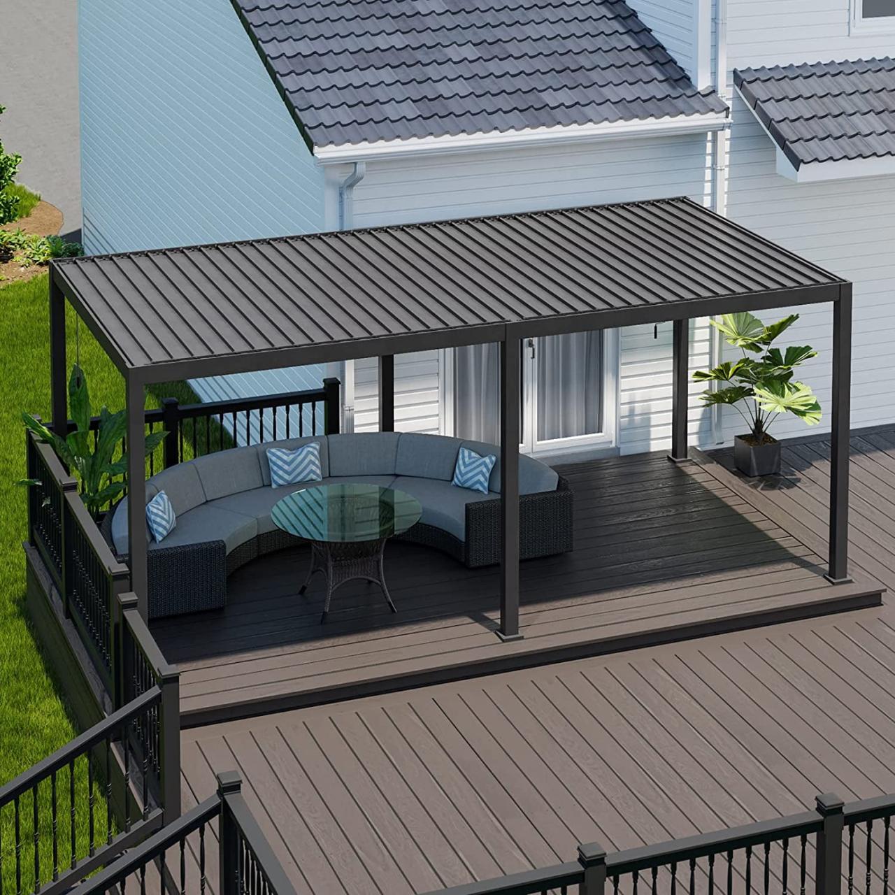 Louvered aluminum pergola