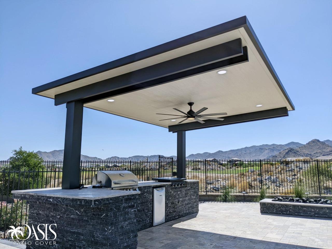 Metal covered pergola