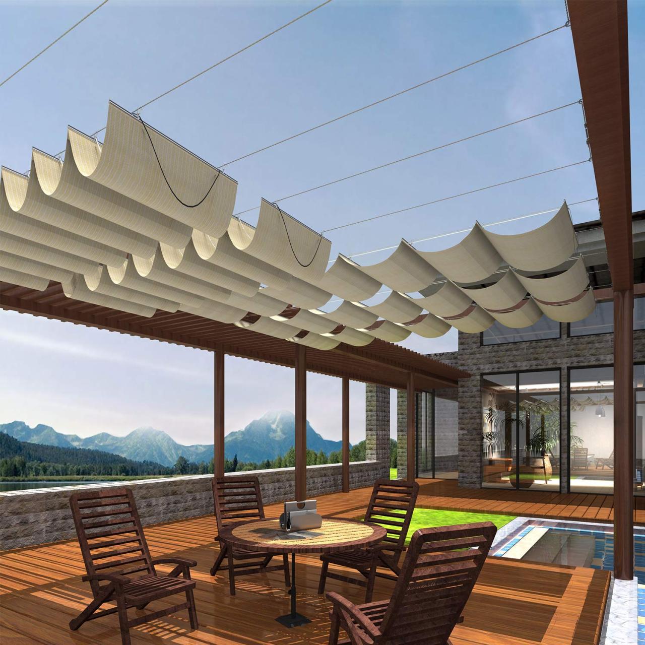 Canopy outsunny pergola retractable gazebo pavillon schiebedach shade tuinpaviljoen sun met beige gardner schuifdak x3 intersell