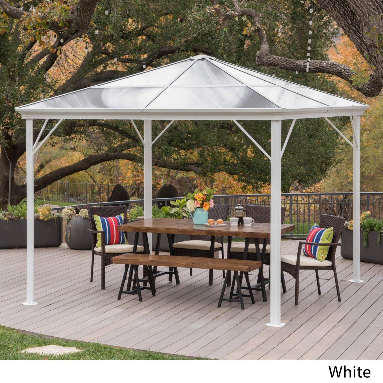 Pergola canopy sun gazebo awning shelter 2pcs universal gymax pergolas