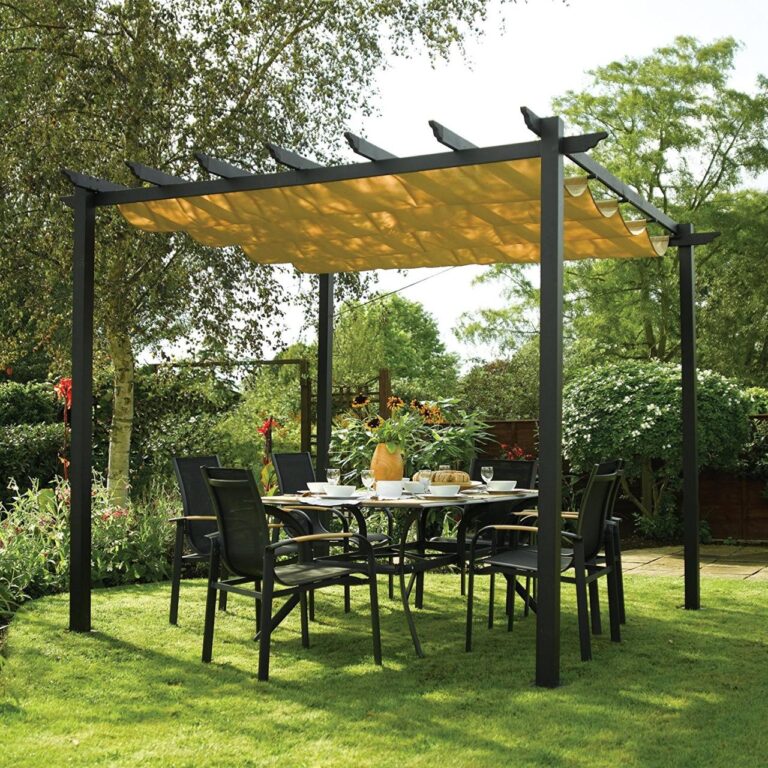 Contemporary metal pergola