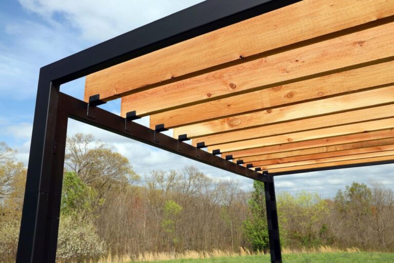 Custom metal pergola