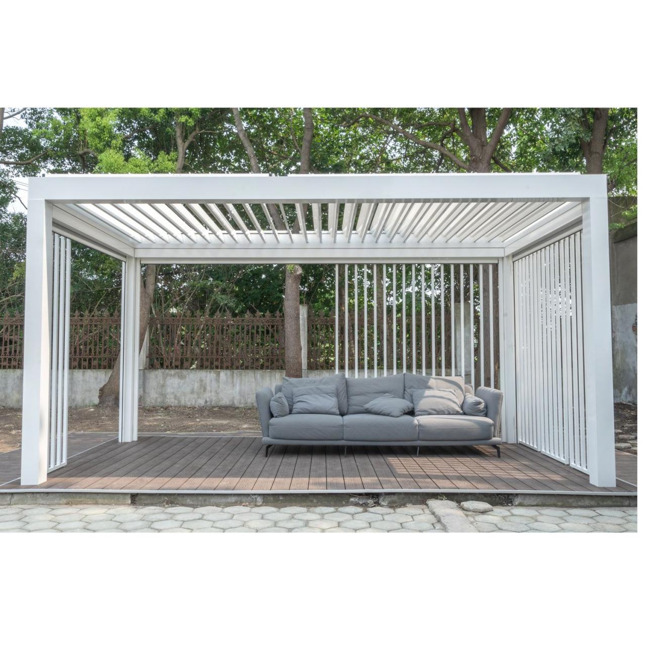 Louvered pergola motorized