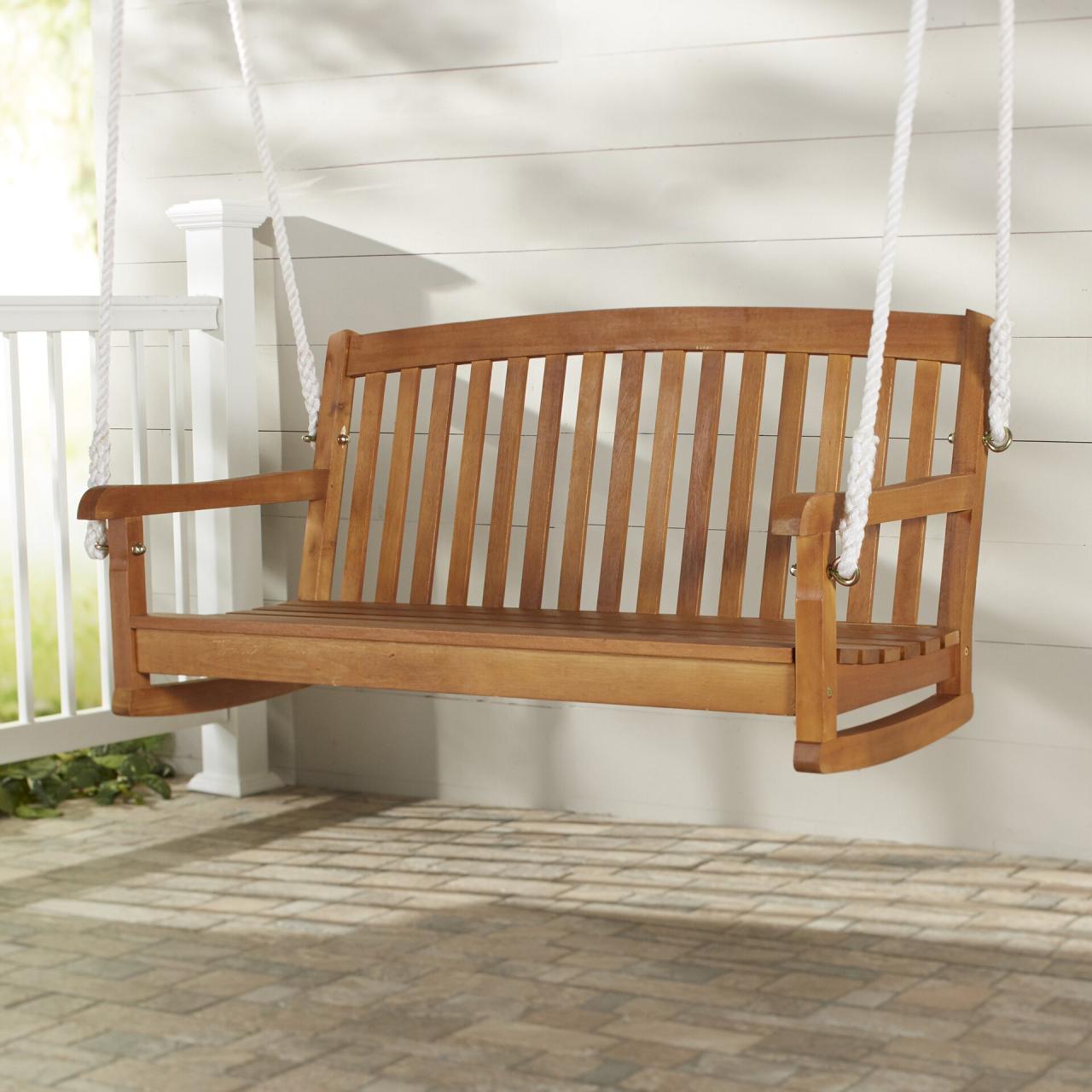 Porch wicker swings cozy rattan loveseat embrace delightful relaxing fall shelterness talkdecor