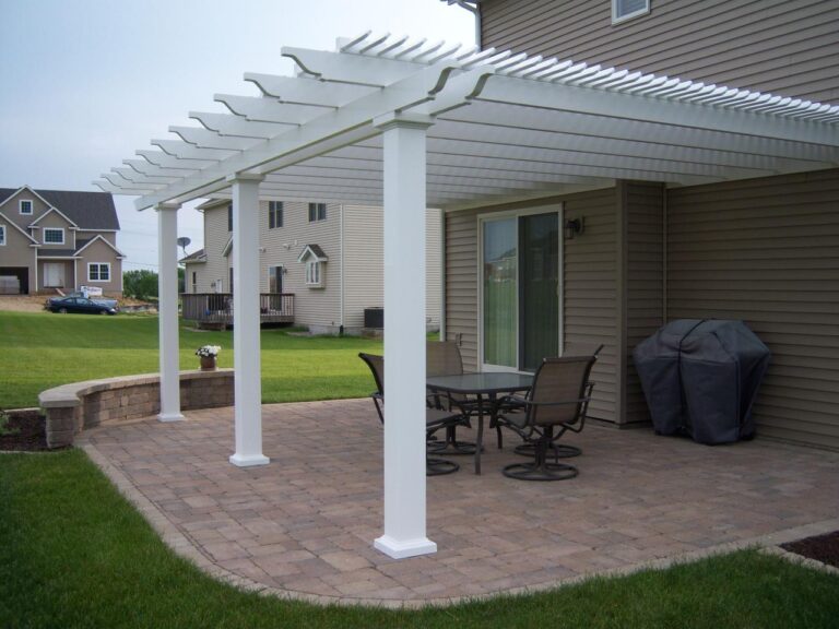 Vinyl covered pergola