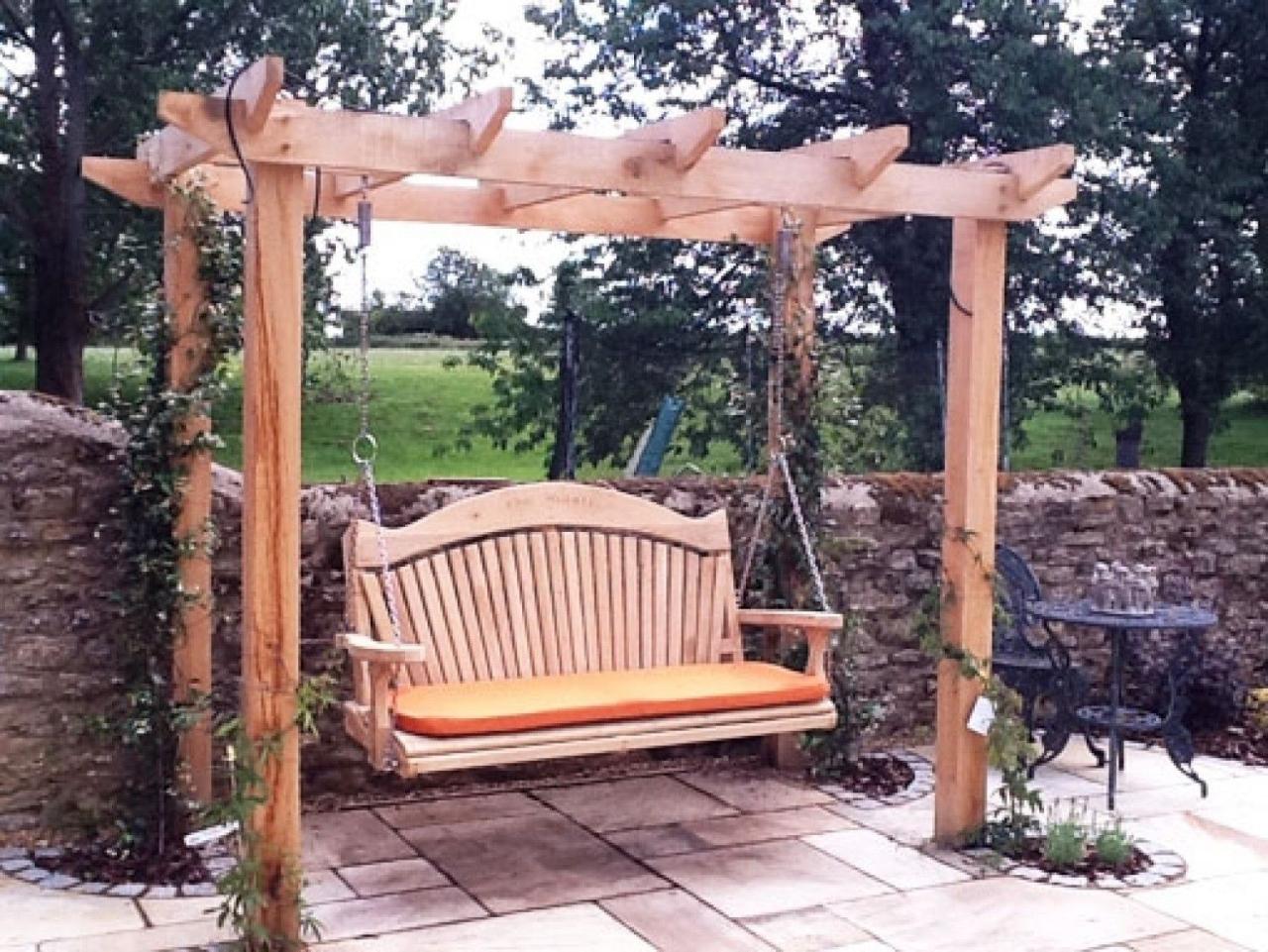 Swing pergola swings arbor odessa intended hanging