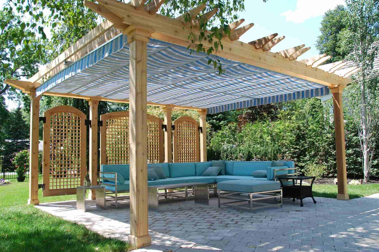 Pergola sail 6x6 beams tojagrid