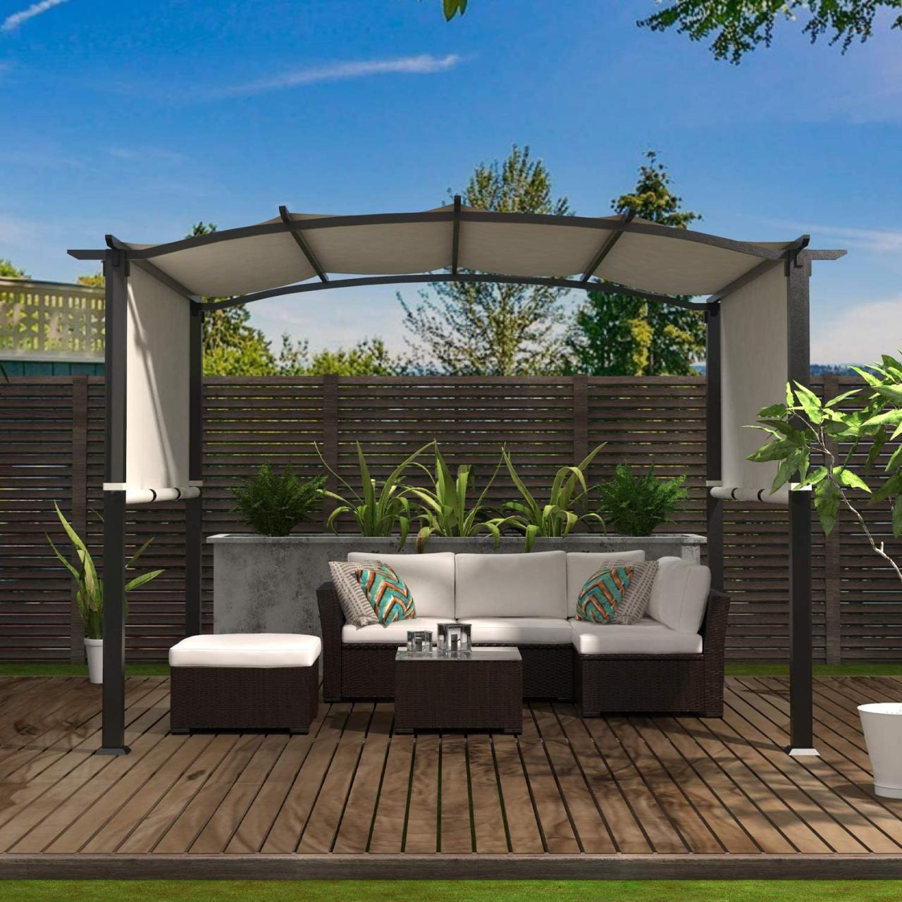 Pergola canopy retractable shade ideas