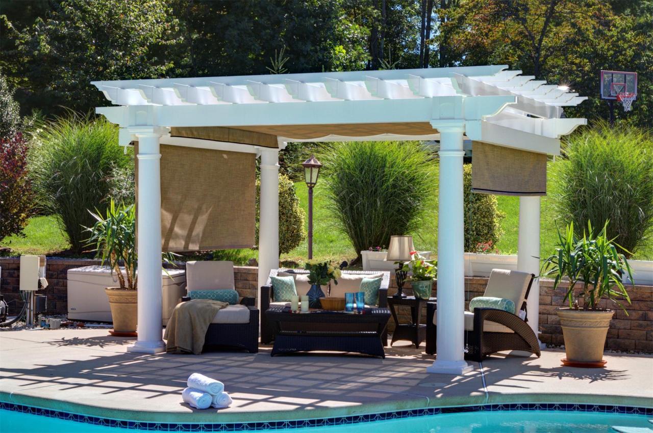 Vinyl covered pergola