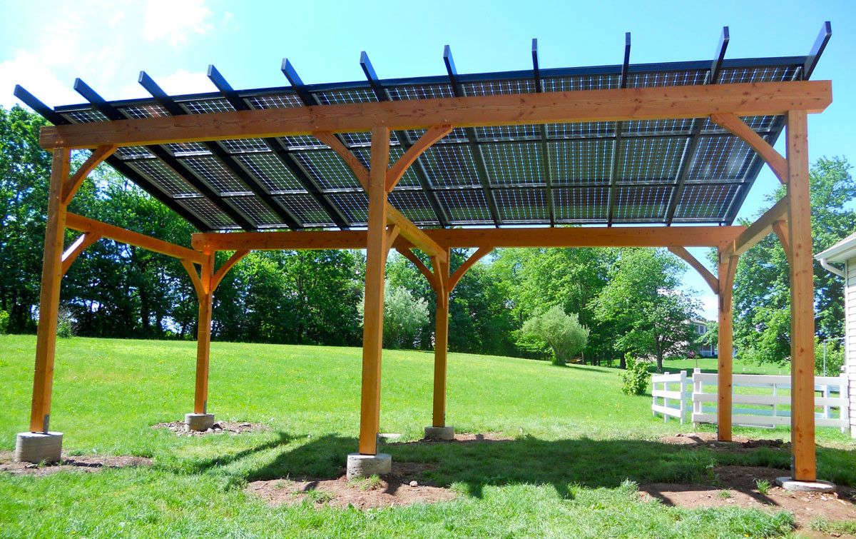 Solar pergola framing timber hughloftingtimberframe patio