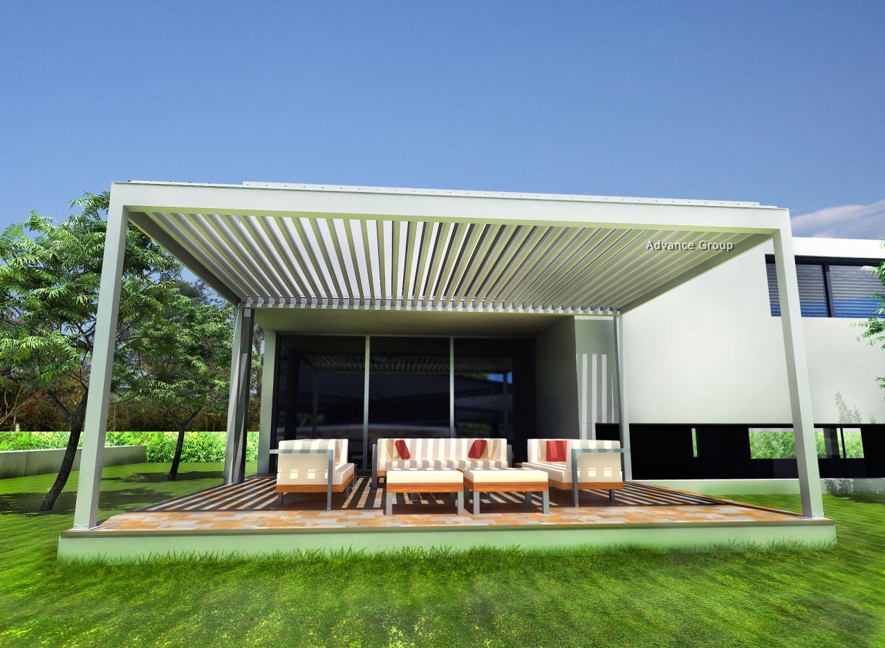 Pergola aluminum louvers motorized