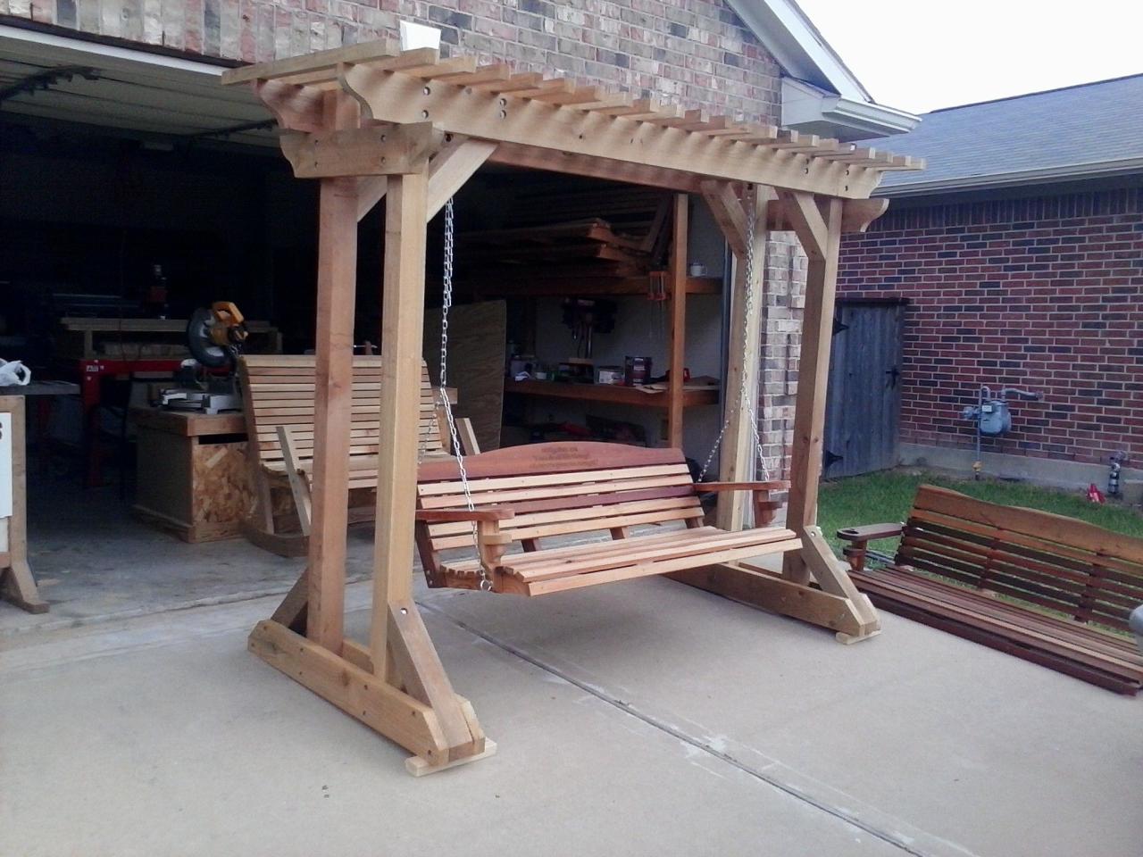 Pergola pit fire swings diy backyard screen outdoor movie swing around surround remodelaholic piece perfect easy ashworth lauren credit bloglovin