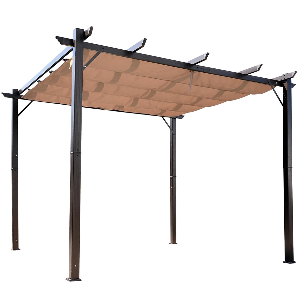 Pergola canopy retractable backyard steel canopies terrace