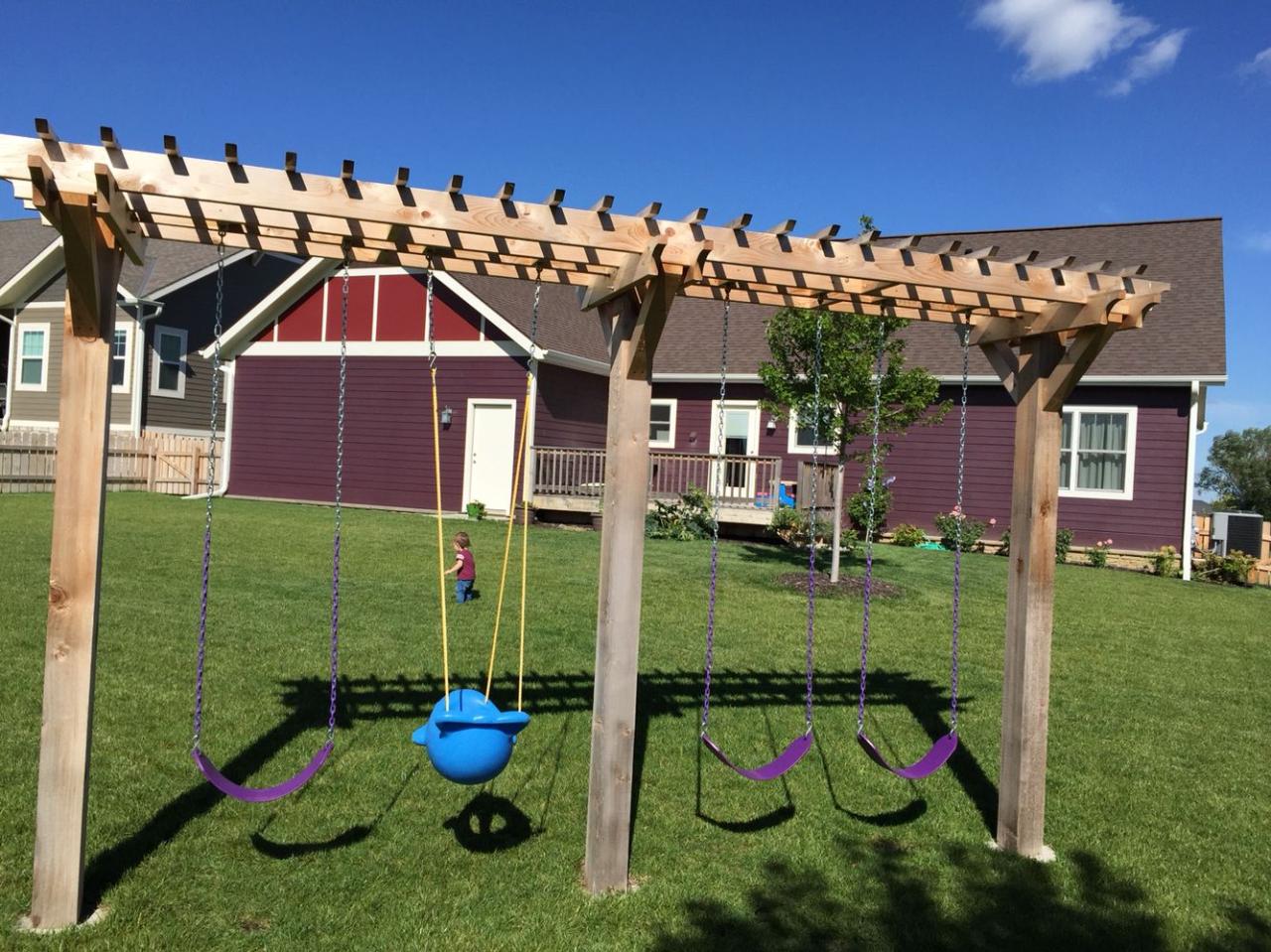 Swing arbor diy pergola set ideas discover