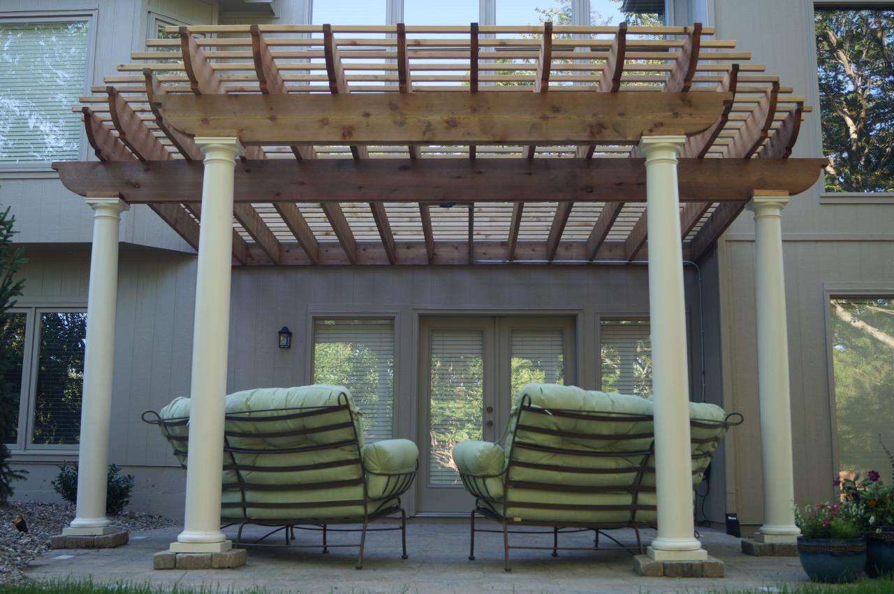 Angled pergola