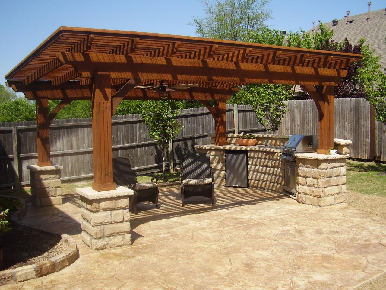 Angled pergola