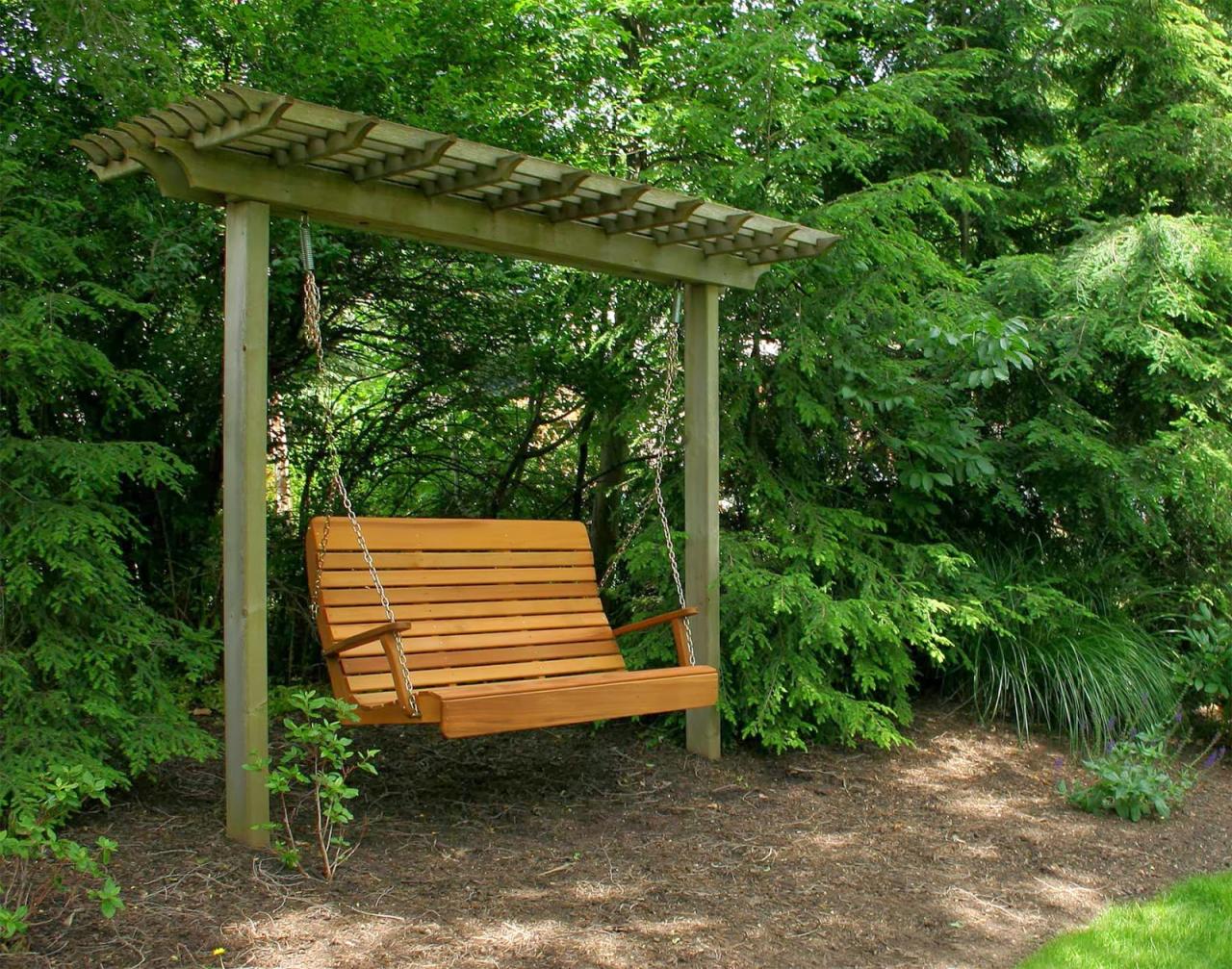 Swing pergola arbor swings woodworking pergolas idea woodarchivist budget101 arbors lifetime gazebo spaces cedar trellis uložené