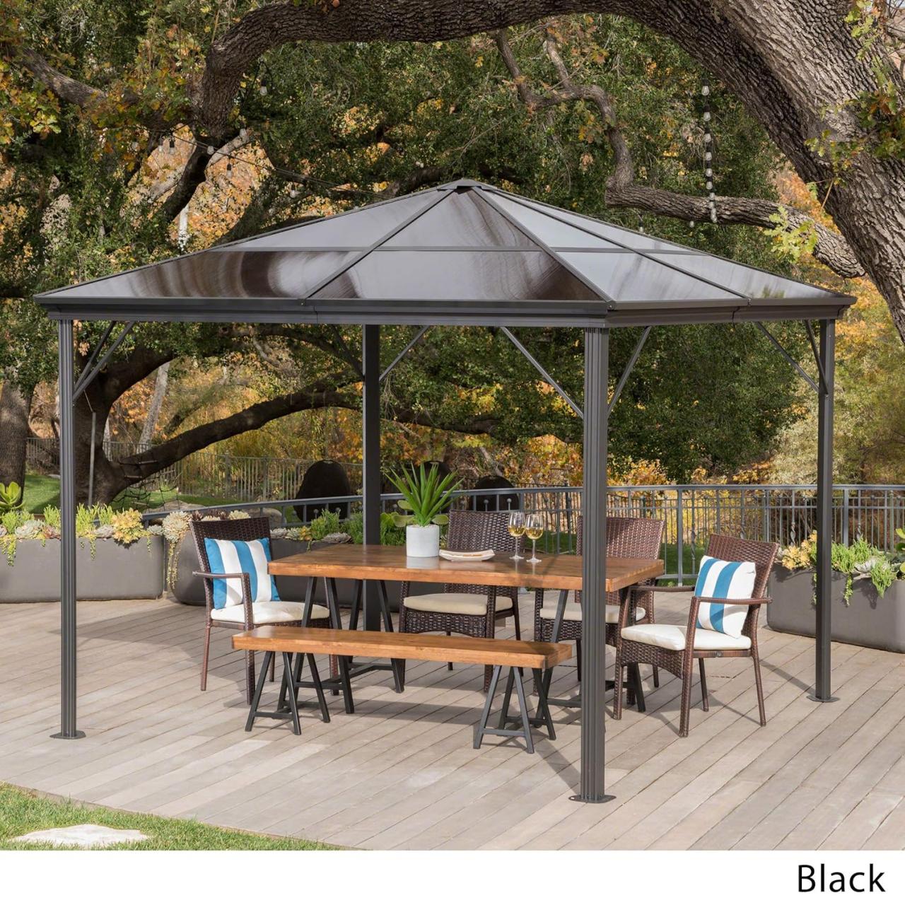 Metal pergola with canopy