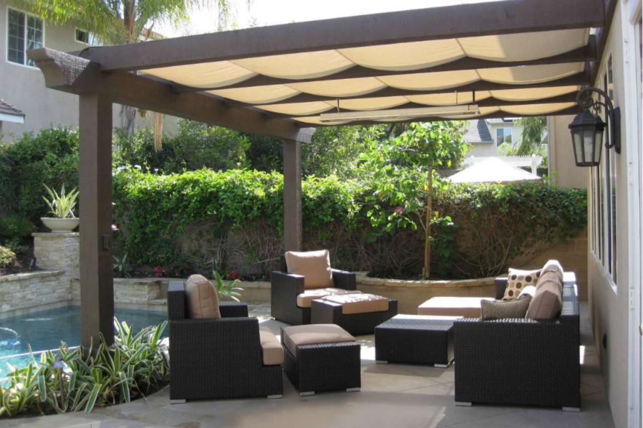 Pergola shade waterproof canopy rope sunblock covered gazebo pergolas