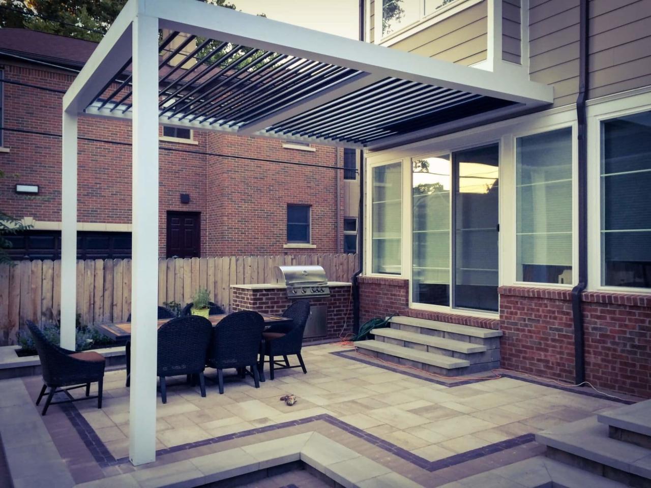 Pergola louvered fiberglass louvre mounted relax