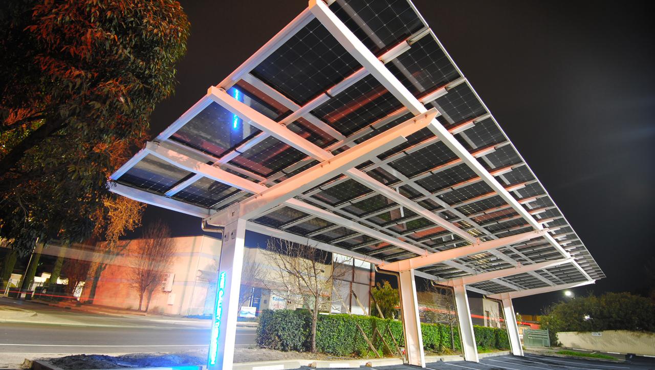 Solar panel shade structure