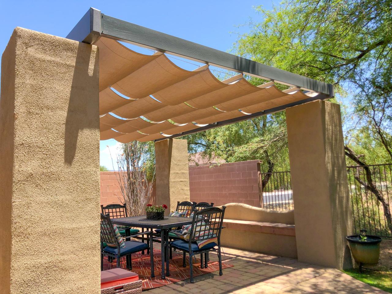 Canvas pergola shade