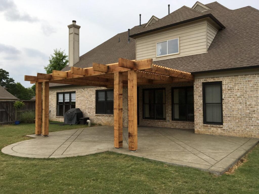 Attached pergolas pergola kits rafters redwood slats