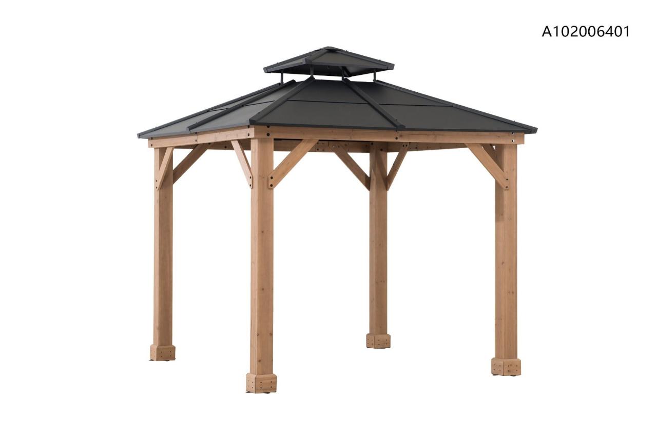 Berkley jensen 14' x 10' cedar wood with fabric top pergola