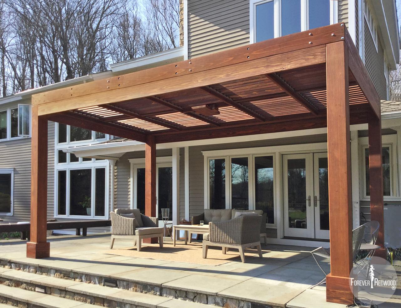 Pergola with louvers