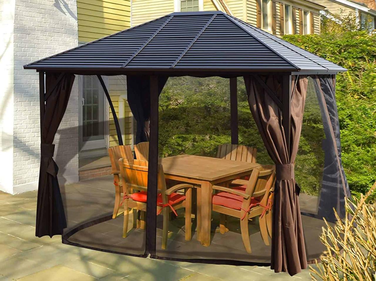 Gazebo pergola metal hardtop kits club roof steel sale aluminum sams gazebos canopy sunjoy grill sam ideas lowes royal hard