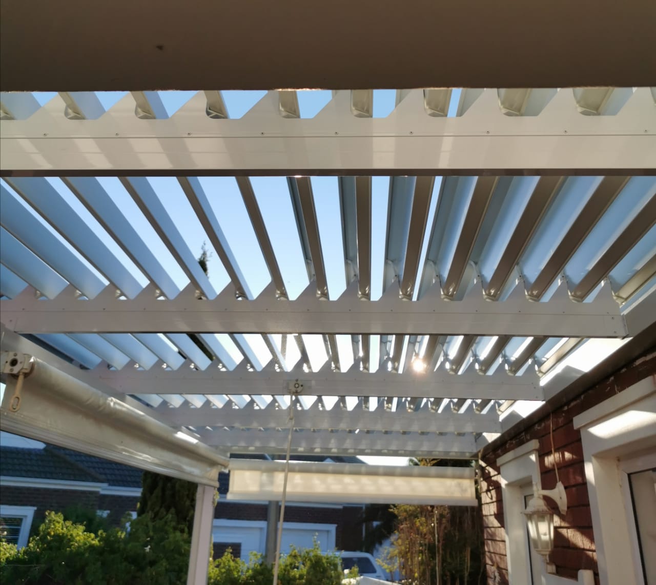 Pergola kit louvered fiberglass pergole mounted paviyu