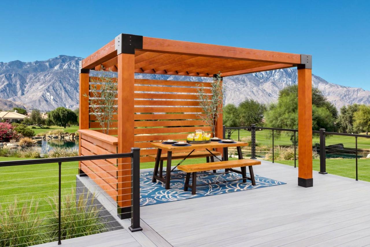 Contemporary wooden pergola