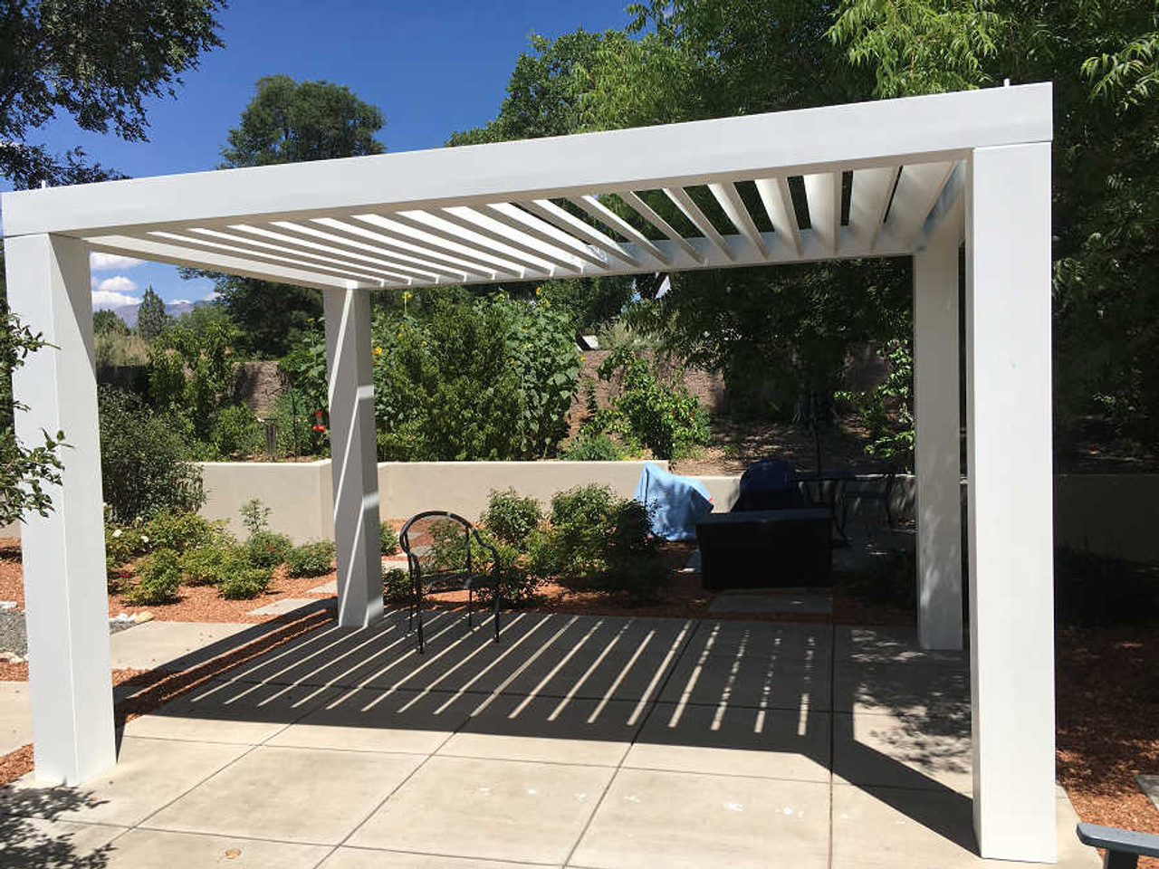 Pergola louvered fiberglass louvre mounted relax