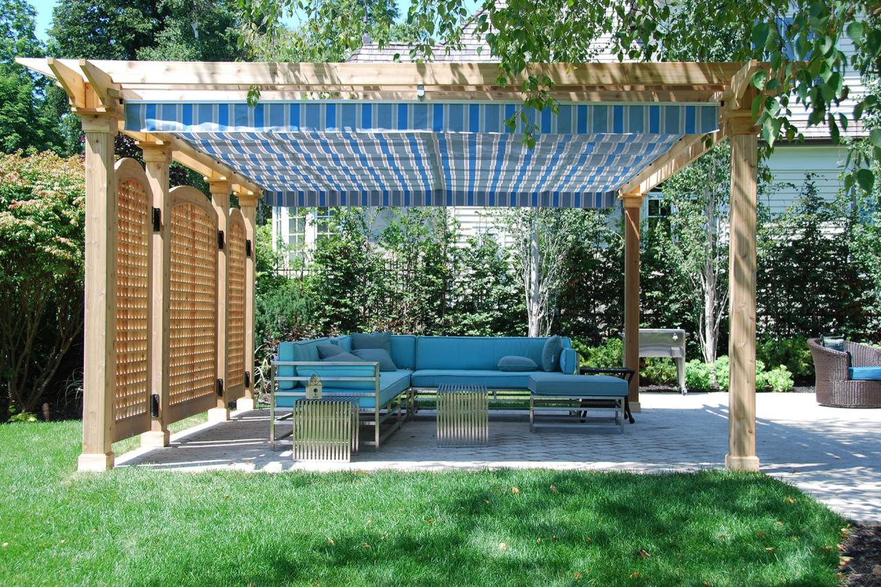 Pergola canopy retractable