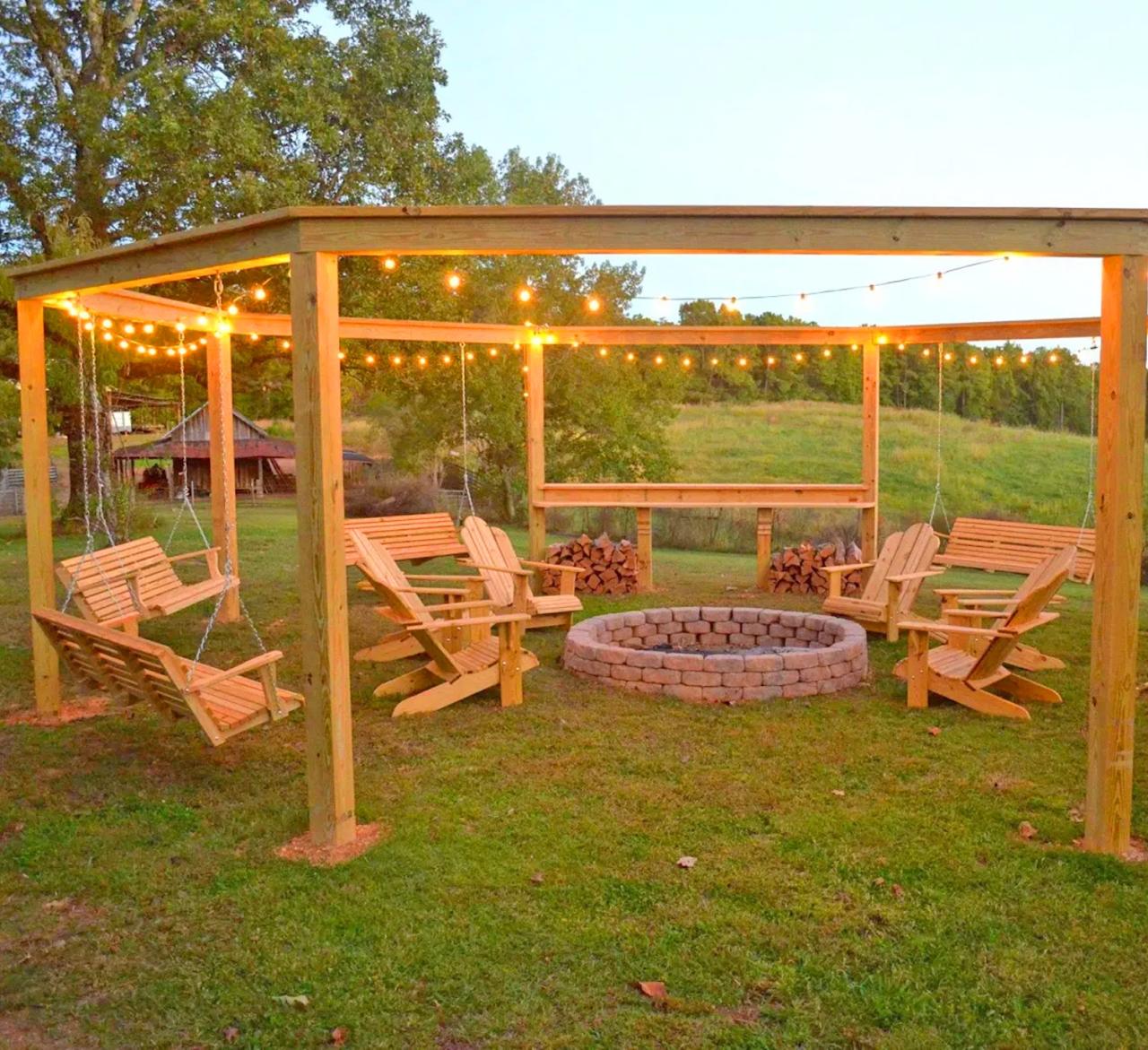 Swing pergola cedar backyard ft outdoor discovery garden choose board patio attached arbor